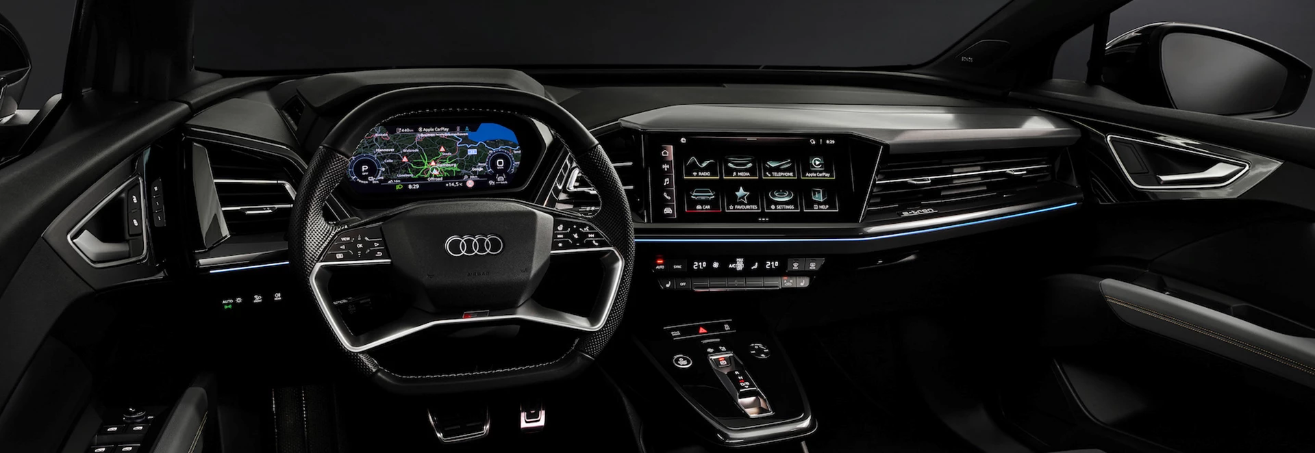 Audi shows off new Q4 e-tron EV’s interior ahead of imminent full reveal 
